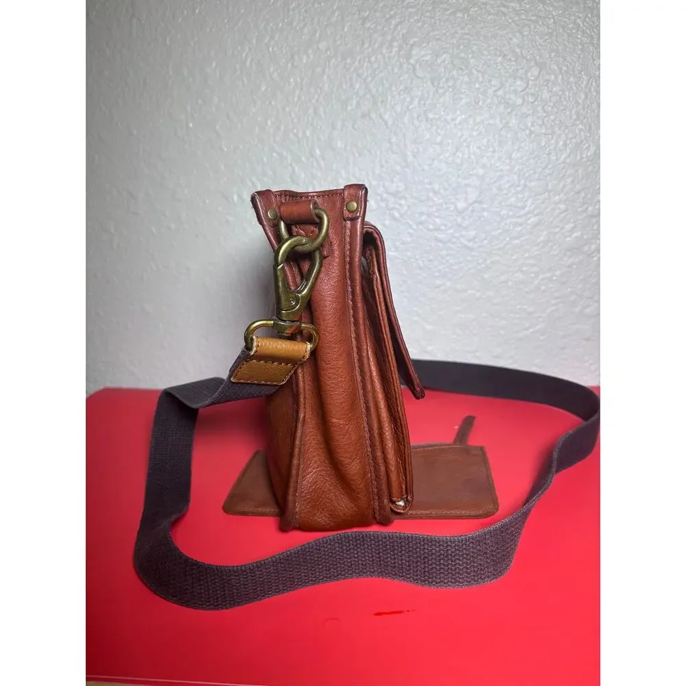 American Leather Company Small Honey Brown Leather Crossbody with Sm wallet